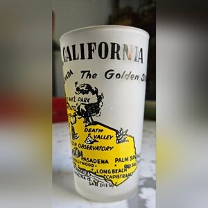 California Hazel-Atlas Vintage Souvenir Frosted Glass Tumbler